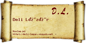 Deli Lázár névjegykártya